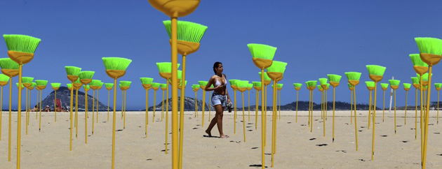 Rio for Peace aim to sweep away corruption with protest on Copacabana beach